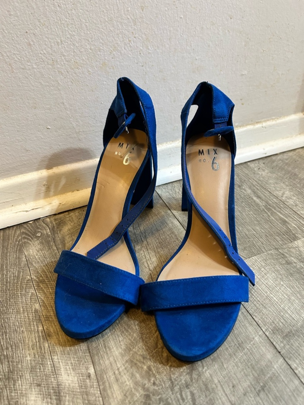 Mix No. 6 Royal Blue Suede Block Heel Sandals